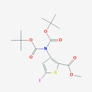 molecular formula C16H22INO6S B8510141 Methyl 3-[bis(tert-butoxycarbonyl)amino]-5-iodothiophene-2-carboxylate CAS No. 1019338-24-9