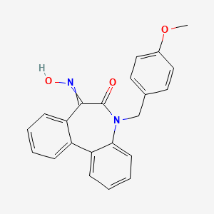 molecular formula C22H18N2O3 B8510236 7-Hydroxyimino-5-[(4-methoxyphenyl)methyl]benzo[d][1]benzazepin-6-one 