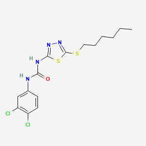 molecular formula C15H18Cl2N4OS2 B8510250 N-(3,4-Dichlorophenyl)-N'-[5-(hexylsulfanyl)-1,3,4-thiadiazol-2-yl]urea CAS No. 61516-38-9