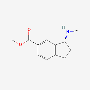 molecular formula C12H15NO2 B8510313 Methyl (R)-3-(methylamino)-2,3-dihydro-1H-indene-5-carboxylate 