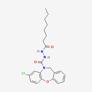 8-Chlorodibenz(b,f)(1,4)oxazepine-10(11H)-carboxylic acid 2-(1-oxooctyl)hydrazide