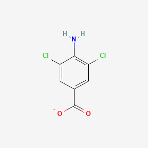 molecular formula C7H4Cl2NO2- B8510375 3,5-Dichloro-4-amino-benzoate 