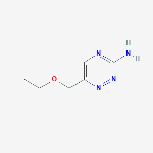 molecular formula C7H10N4O B8510567 6-(1-Ethoxyvinyl)-1,2,4-triazin-3-amine 