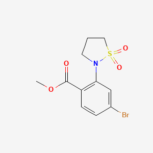 molecular formula C11H12BrNO4S B8510612 Methyl 4-bromo-2-(1,1-dioxoisothiazolidin-2-yl)benzoate 