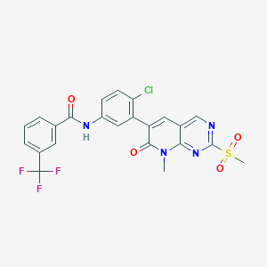 molecular formula C23H16ClF3N4O4S B8510662 Benzamide,n-[4-chloro-3-[7,8-dihydro-8-methyl-2-(methylsulfonyl)-7-oxopyrido[2,3-d]pyrimidin-6-yl]phenyl]-3-(trifluoromethyl)- 