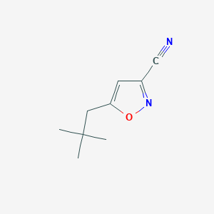molecular formula C9H12N2O B8510723 5-(2,2-Dimethyl-propyl)-isoxazole-3-carbonitrile 