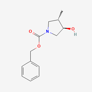 molecular formula C13H17NO3 B8510831 (3R,4S)-benzyl 3-hydroxy-4-methylpyrrolidine-1-carboxylate 