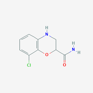 molecular formula C9H9ClN2O2 B8510857 Dihydro-8-chloro-2H-1,4-benzoxazine-2-carboxamide 