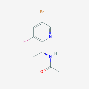 molecular formula C9H10BrFN2O B8510975 N-[(R)-1-(3-Fluoro-5-bromo-2-pyridyl)ethyl]acetamide 