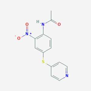 molecular formula C13H11N3O3S B8511058 N-{2-Nitro-4-[(pyridin-4-yl)sulfanyl]phenyl}acetamide CAS No. 55564-23-3