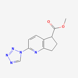 molecular formula C11H11N5O2 B8511203 methyl 2-(tetrazol-1-yl)-6,7-dihydro-5H-cyclopenta[b]pyridine-5-carboxylate 