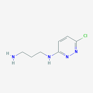 molecular formula C7H11ClN4 B8511279 N-(6-chloro-3-pyridazinyl)-1,3-propanediamine 