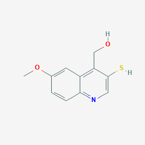 molecular formula C11H11NO2S B8511767 (3-Mercapto-6-methoxy-quinoline-4-yl)-methanol 
