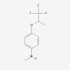 molecular formula C10H12F3NO B8511828 Benzenamine,N-methyl-4-(2,2,2-trifluoro-1-methylethoxy)- 