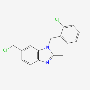 1h-Benzimidazole,6-(chloromethyl)-1-[(2-chlorophenyl)methyl]-2-methyl-