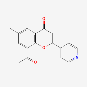 8-acetyl-6-methyl-2-(4-pyridinyl)-4H-1-benzopyran-4-one