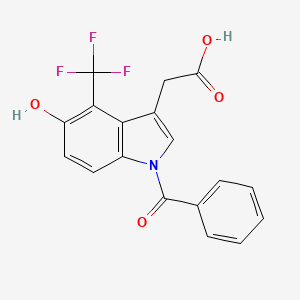 1h-Indole-3-acetic acid,1-benzoyl-5-hydroxy-4-(trifluoromethyl)-