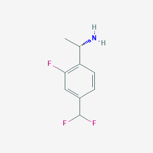molecular formula C9H10F3N B8512448 (1S)-1-[4-(DIFLUOROMETHYL)-2-FLUOROPHENYL]ETHYLAMINE 