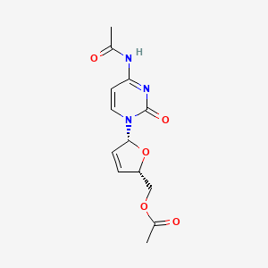 molecular formula C13H15N3O5 B8512547 Cytidine, N-acetyl-2',3'-didehydro-2',3'-dideoxy-, 5'-acetate CAS No. 62805-52-1