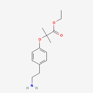 molecular formula C14H21NO3 B8512560 Ethyl 2-[4-(2-aminoethyl)-phenoxy]-2-methylpropionate CAS No. 55458-82-7