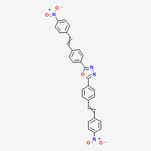 B8512565 2,5-Bis{4-[2-(4-nitrophenyl)ethenyl]phenyl}-1,3,4-oxadiazole CAS No. 63406-86-0
