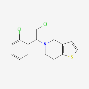 molecular formula C15H15Cl2NS B8512682 5-[2-chloro-1-(2-chlorophenyl)ethyl]-6,7-dihydro-4H-thieno[3,2-c]pyridine 