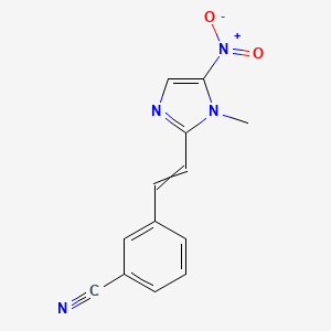 molecular formula C13H10N4O2 B8513142 3-[2-(1-Methyl-5-nitro-1H-imidazol-2-yl)ethenyl]benzonitrile CAS No. 89307-44-8