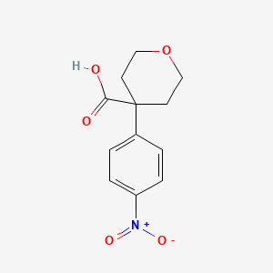molecular formula C12H13NO5 B8513347 4-(4-nitrophenyl)tetrahydro-2H-pyran-4-carboxylic acid 