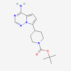 molecular formula C16H23N5O2 B8513373 Tert-butyl 4-(4-aminopyrrolo[2,1-f][1,2,4]triazin-7-yl)piperidine-1-carboxylate 