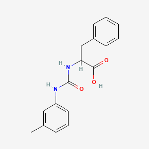 molecular formula C17H18N2O3 B8513375 (RS)-2-[3-(3-methylphenyl)ureido]-3-phenylpropanoic acid 
