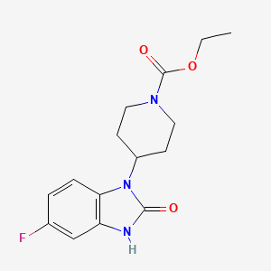 molecular formula C15H18FN3O3 B8513399 4-(5-Fluoro-2-oxo-2,3-dihydro-benzoimidazol-1-yl)-piperidine-1-carboxylic acid ethyl ester 