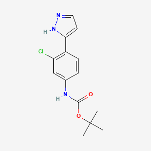 molecular formula C14H16ClN3O2 B8513406 [3-Chloro-4-(1H-pyrazol-3-yl)-phenyl]-carbamic Acid Tert-butyl Ester 