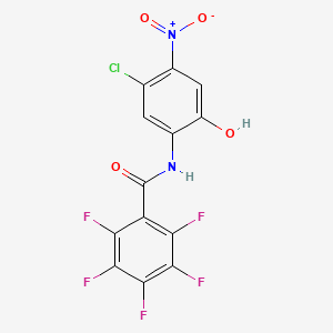 molecular formula C13H4ClF5N2O4 B8513430 5'-Chloro-2,3,4,5,6-pentafluoro-2'-hydroxy-4'-nitrobenzanilide 