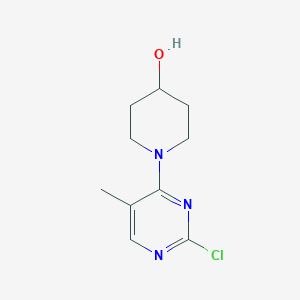 molecular formula C10H14ClN3O B8513467 1-(2-Chloro-5-methyl-4-pyrimidinyl)-4-piperidinol 
