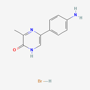 molecular formula C11H12BrN3O B8513494 5-(4-Aminophenyl)-3-methyl-2(1H)-pyrazinone hydrobromide CAS No. 89541-51-5