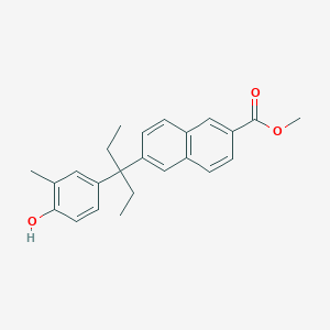 molecular formula C24H26O3 B8513527 methyl 6-[3-(4-hydroxy-3-methylphenyl)pentan-3-yl]naphthalene-2-carboxylate 