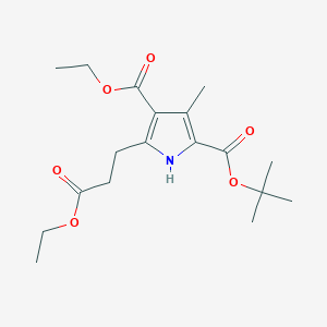 molecular formula C18H27NO6 B8513815 2-O-tert-butyl 4-O-ethyl 5-(3-ethoxy-3-oxopropyl)-3-methyl-1H-pyrrole-2,4-dicarboxylate 