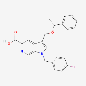 1h-Pyrrolo[2,3-c]pyridine-5-carboxylic acid,1-[(4-fluorophenyl)methyl]-3-[[(1r)-1-phenylethoxy]methyl]-
