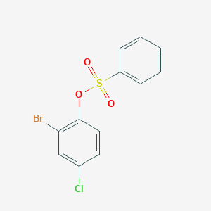 molecular formula C12H8BrClO3S B085139 Benzenesulfonic acid, 2-bromo-4-chlorophenyl ester CAS No. 13659-16-0