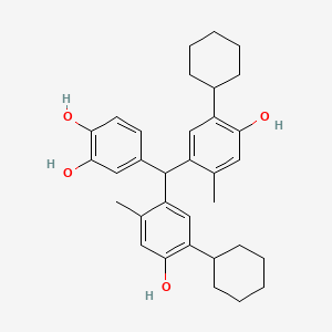 4-[Bis(5-cyclohexyl-4-hydroxy-2-methylphenyl)methyl]benzene-1,2-diol