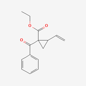 molecular formula C15H16O3 B8513979 Cyclopropanecarboxylic acid, 1-benzoyl-2-ethenyl-, ethyl ester CAS No. 96624-81-6
