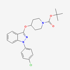 molecular formula C23H26ClN3O3 B8513982 tert-butyl 4-[1-(4-chlorophenyl)indazol-3-yl]oxypiperidine-1-carboxylate 