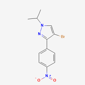 molecular formula C12H12BrN3O2 B8513990 4-bromo-1-(1-methylethyl)-3-(4-nitrophenyl)-1H-pyrazole 