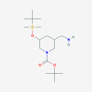 molecular formula C17H36N2O3Si B8514039 tert-butyl 3-(aminomethyl)-5-[tert-butyl(dimethyl)silyl]oxypiperidine-1-carboxylate 