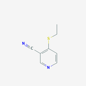 molecular formula C8H8N2S B8514282 4-Ethylsulfanylnicotinonitrile 