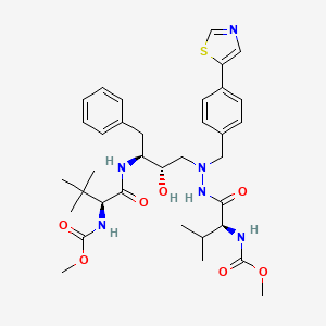 2,5,6,10,13-Pentaazatetradecanedioic acid, 12-(1,1-dimethylethyl)-8-hydroxy-3-(1-methylethyl)-4,11-dioxo-9-(phenylmethyl)-6-((4-(5-thiazolyl)phenyl)methyl)-, dimethyl ester, (3S,8S,9S,12S)-