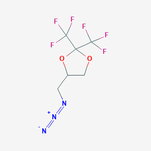 molecular formula C6H5F6N3O2 B8514590 4-(Azidomethyl)-2,2-bis(trifluoromethyl)-1,3-dioxolane CAS No. 51125-51-0