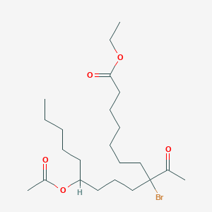 molecular formula C23H41BrO5 B8514592 Ethyl 8-acetyl-12-(acetyloxy)-8-bromoheptadecanoate CAS No. 57987-66-3