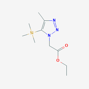 molecular formula C10H19N3O2Si B8514649 ethyl 2-(4-methyl-5-trimethylsilyltriazol-1-yl)acetate CAS No. 1190392-86-9