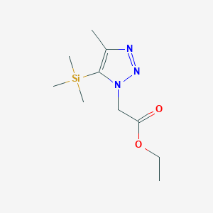 molecular formula C10H19N3O2Si B8514649 Ethyl [4-methyl-5-(trimethylsilyl)-1H-1,2,3-triazole-1-yl]acetate CAS No. 1190392-86-9